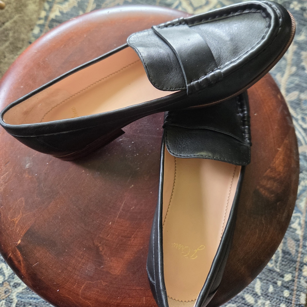 J. Crew Black Leather Penny Loafers - Picture 3 of 7